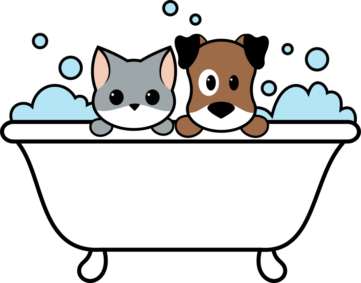 Pet grooming. Logo of hair salon for animals.